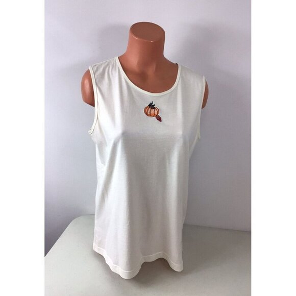 Country Store Pumpkin Tank Top Womens Large - Picture 1 of 6